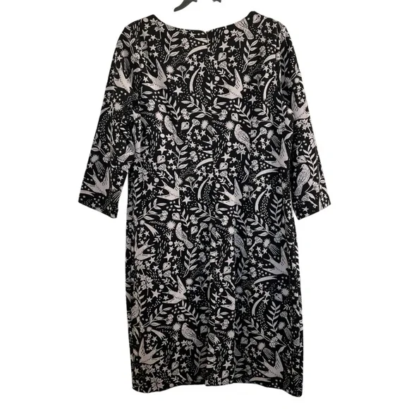 Boden Womens Size US 14 Winifred Dress Black Mystic Woodland Jacquard Bird Print - Picture 5 of 8